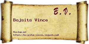 Bojsits Vince névjegykártya